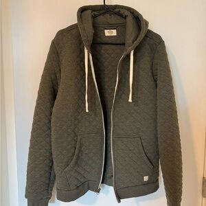 Marine Layer Quilted Zip-Up Sweater - Dark Green